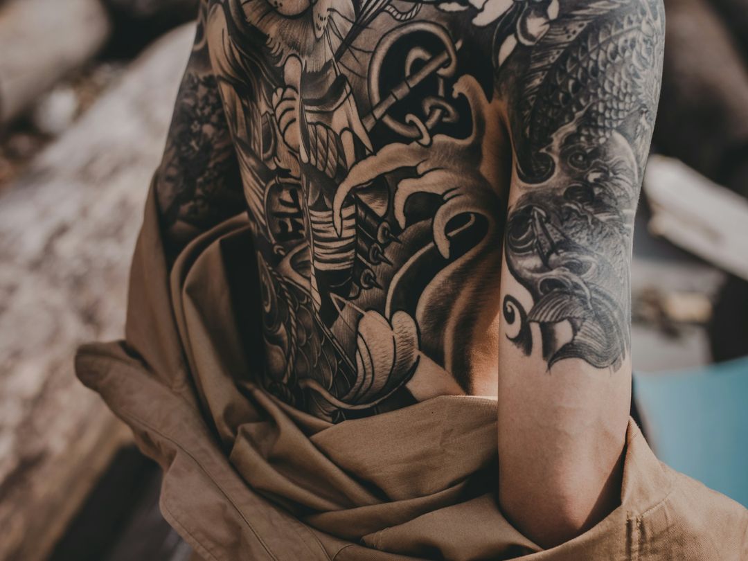 Sacred geometry mandala fine-line tattoo