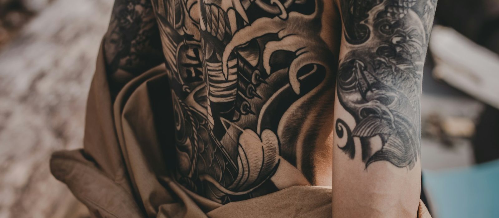 Cherry blossom and hannya mask tattoo